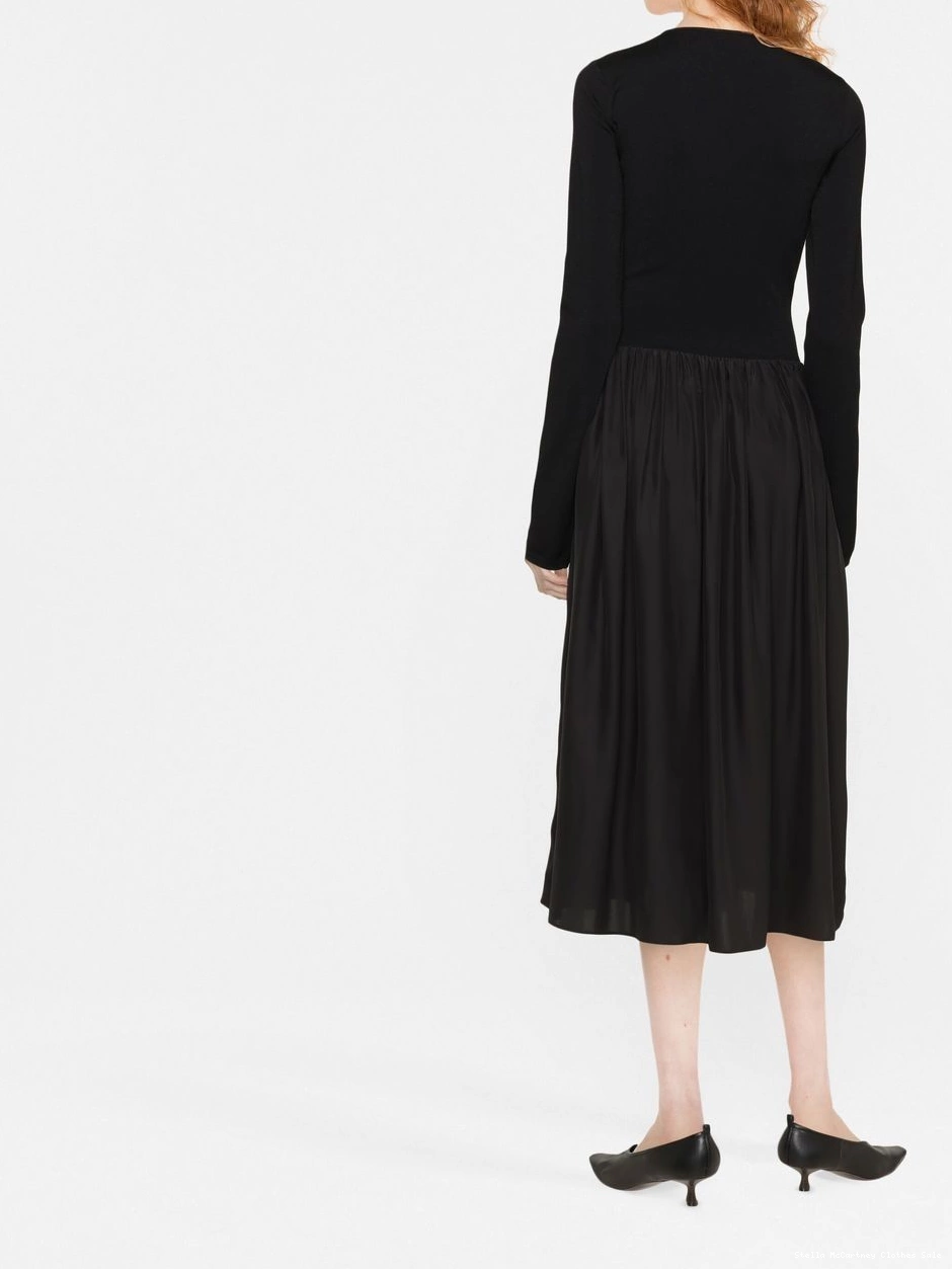 Cheap long-sleeved Stella dress McCartney midi panelled Women 0721